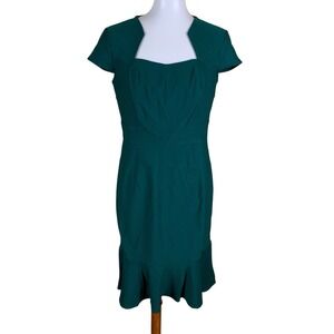 Grace Karin Teal Green Cap Sleeve Sweetheart Sheath Midi Dress Office Cocktail L